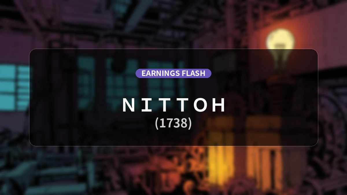NITTOH (1738) Reports Financial Results: Operating Income Decreases 35.0% YoY to 33 Million Yen