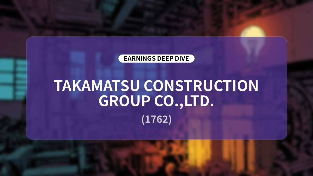 Takamatsu Construction Group: Q1 FY2027 Earnings Deep Dive Report