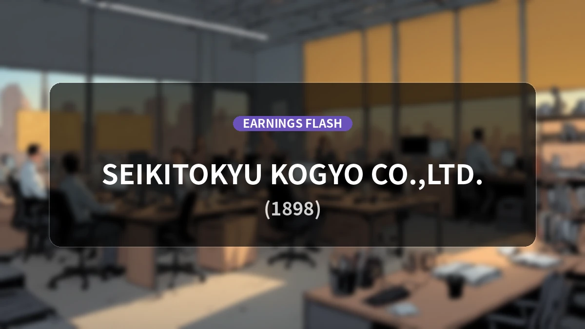 Century Tokyu Industries (1898) Earnings: Operating Income Down 22.8% YoY to 461 Million Yen