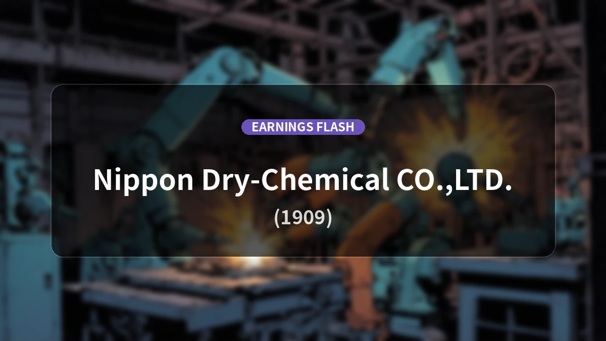 Nippon Dry-Chemical (1909) Earnings: Operating Income Up 40.2% YoY to 2.03 Billion Yen, Net Income Increases 41.5%