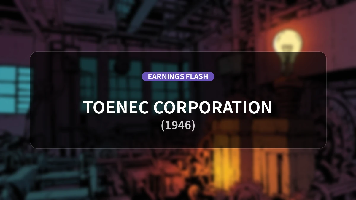 Toenec (1946) Earnings Report: Operating Income Surges 47.6% YoY to JPY 5.06 Billion, Net Income Up 113.4%