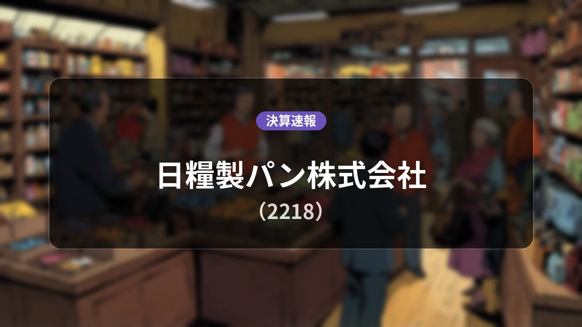日糧製パン株式会社(2218)、中間期決算:営業利益は前年同期比+27.1%増の2,200万円、純利益は+141.5%増