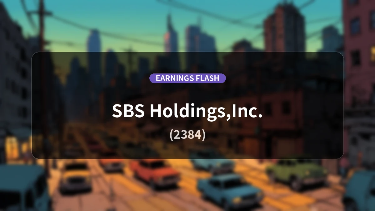 SBS Holdings(2384) Earnings: Operating Profit Surges 180.9% YoY to 17.9 Billion Yen, Net Income Up 294.8%
