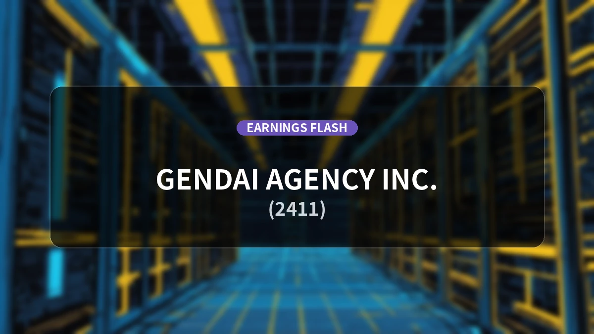 Gendai Agency(2411) Earnings: Operating Income Decreased by 34.9% YoY to 137 Million Yen