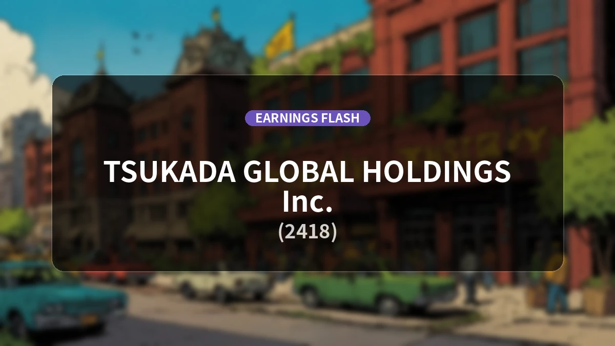 Tsukada Global Holdings (2418) Earnings: Operating Profit Down 9.1% YoY to JPY 3.51 Billion, Net Income Decreases 47.9%