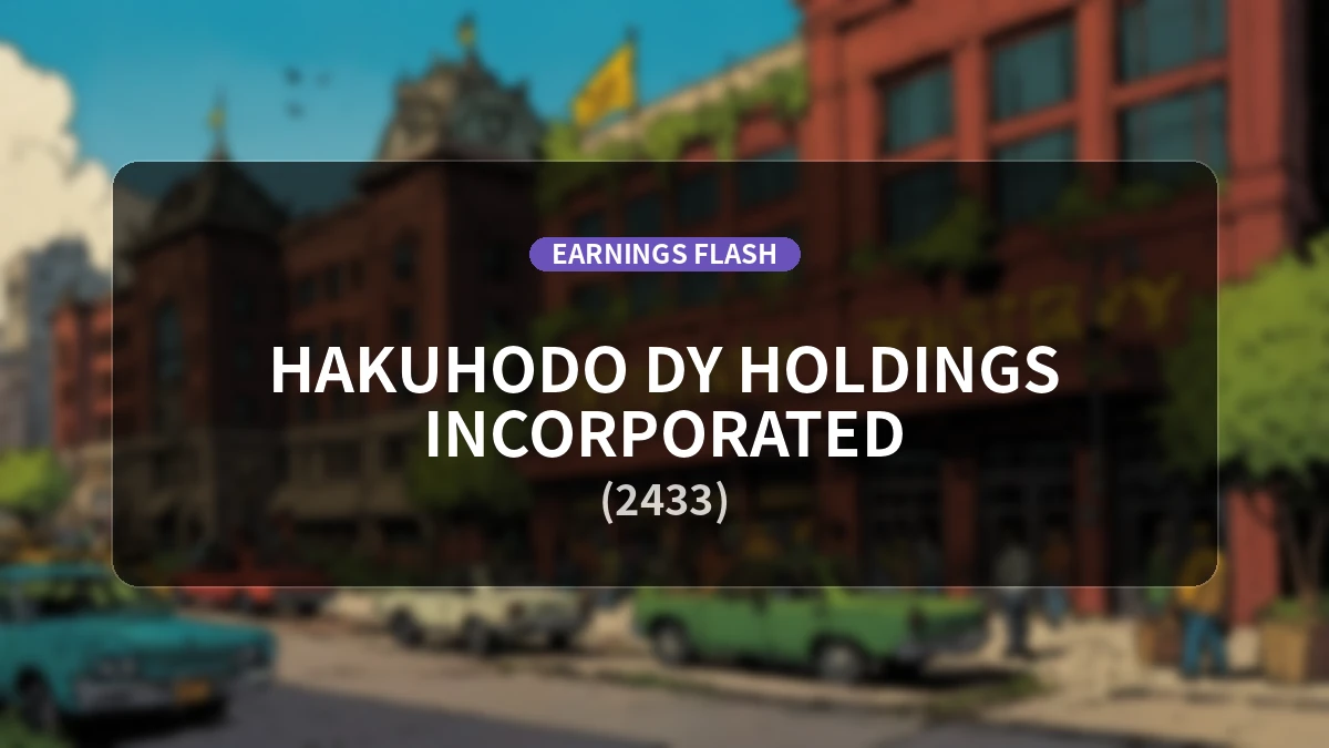 Hakuhodo DY Holdings (2433) Earnings: Operating Profit Up 19.4% YoY to 3.016 Billion Yen