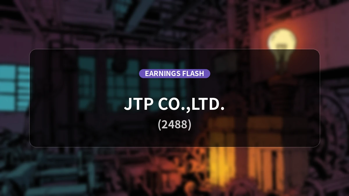 JTP (2488) Reports Earnings: Operating Profit Surges 51.3% YoY to 226 Million Yen, Net Income Up 48.3%