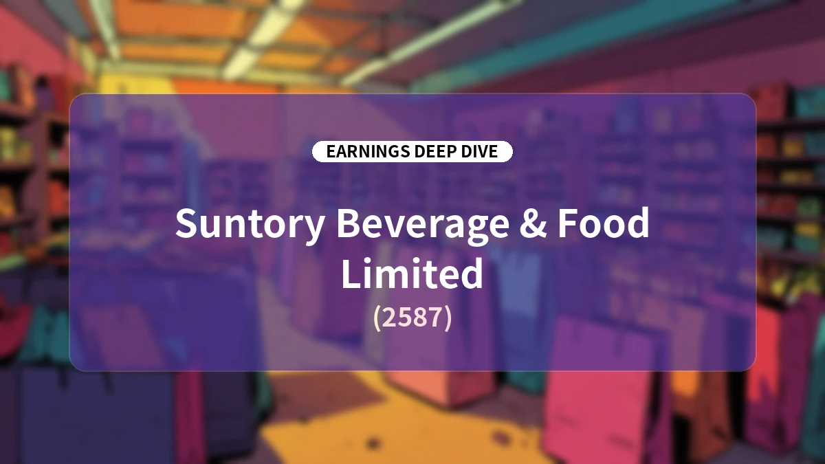 Suntory Beverage & Food: H1 2026 Earnings Deep Dive Report