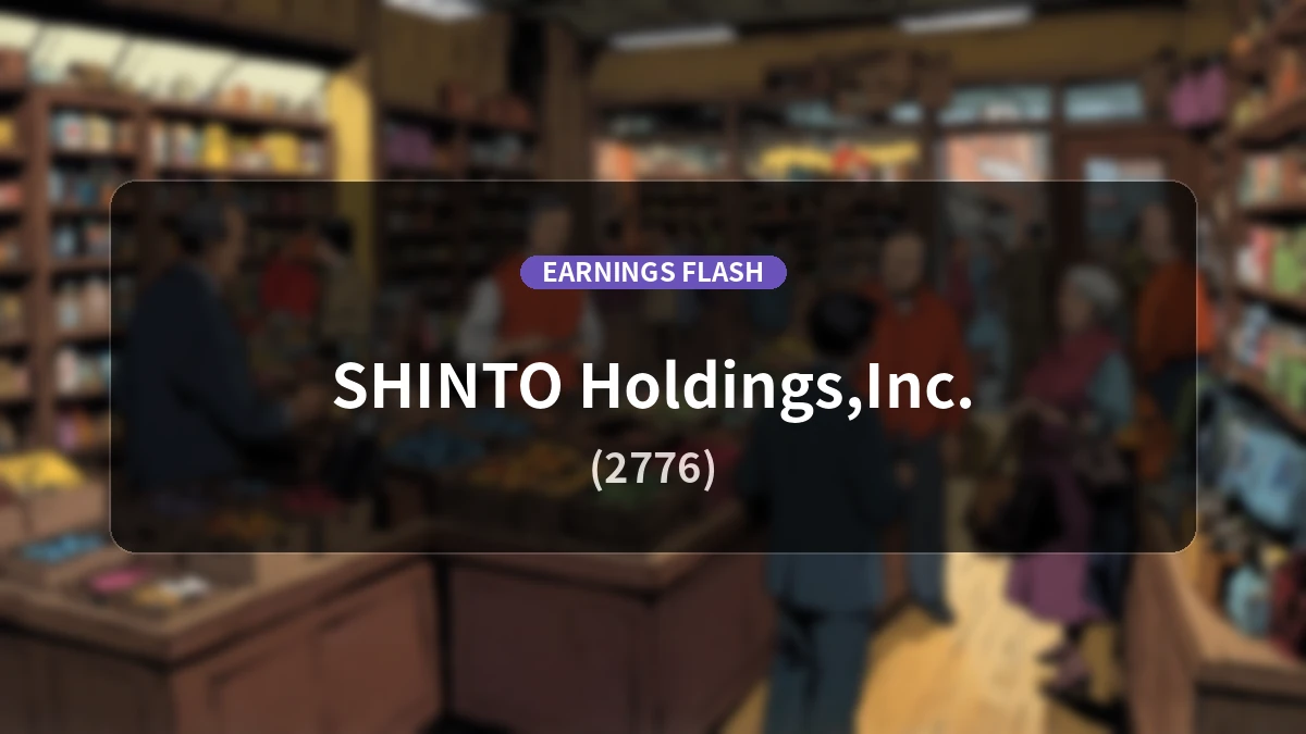 Shinto Holdings Inc. (2776) Earnings Report: Sales Surge 214.1% YoY to 31.32 Billion Yen, Operating Income Up 24.0%