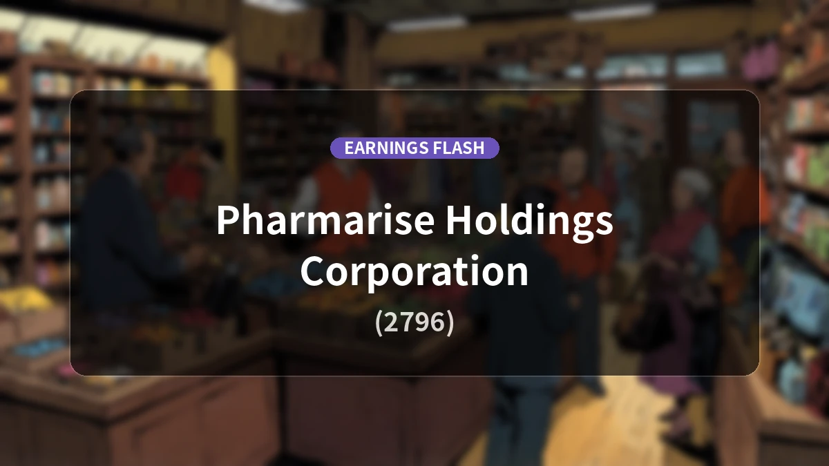 Pharmaris Holdings (2796) Reports Earnings: Operating Income Decreases 54.8% YoY to 68 Million Yen