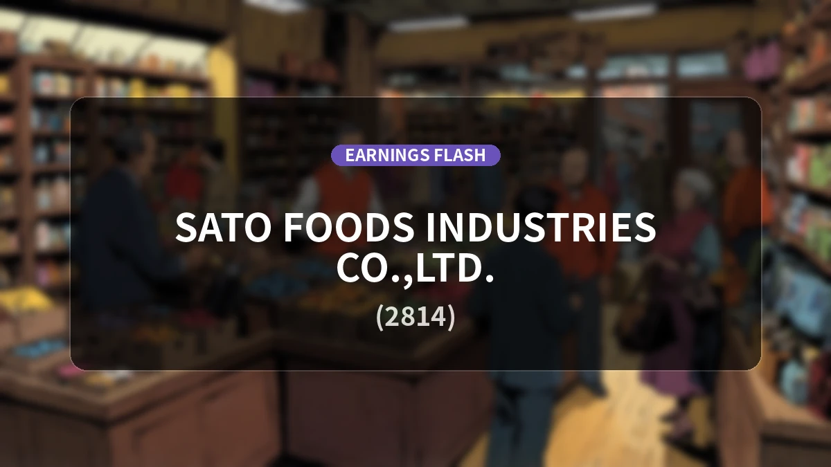 Sato Foods Corporation (2814) Earnings: Operating Profit Surges 64.2% YoY to 363 Million Yen