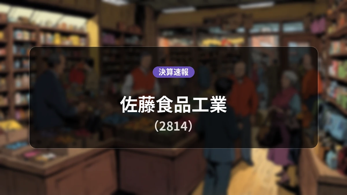 佐藤食品工業(2814)、直近決算：営業利益は前年同期比+64.2%増の3億6,300万円、純利益は+22.3%増