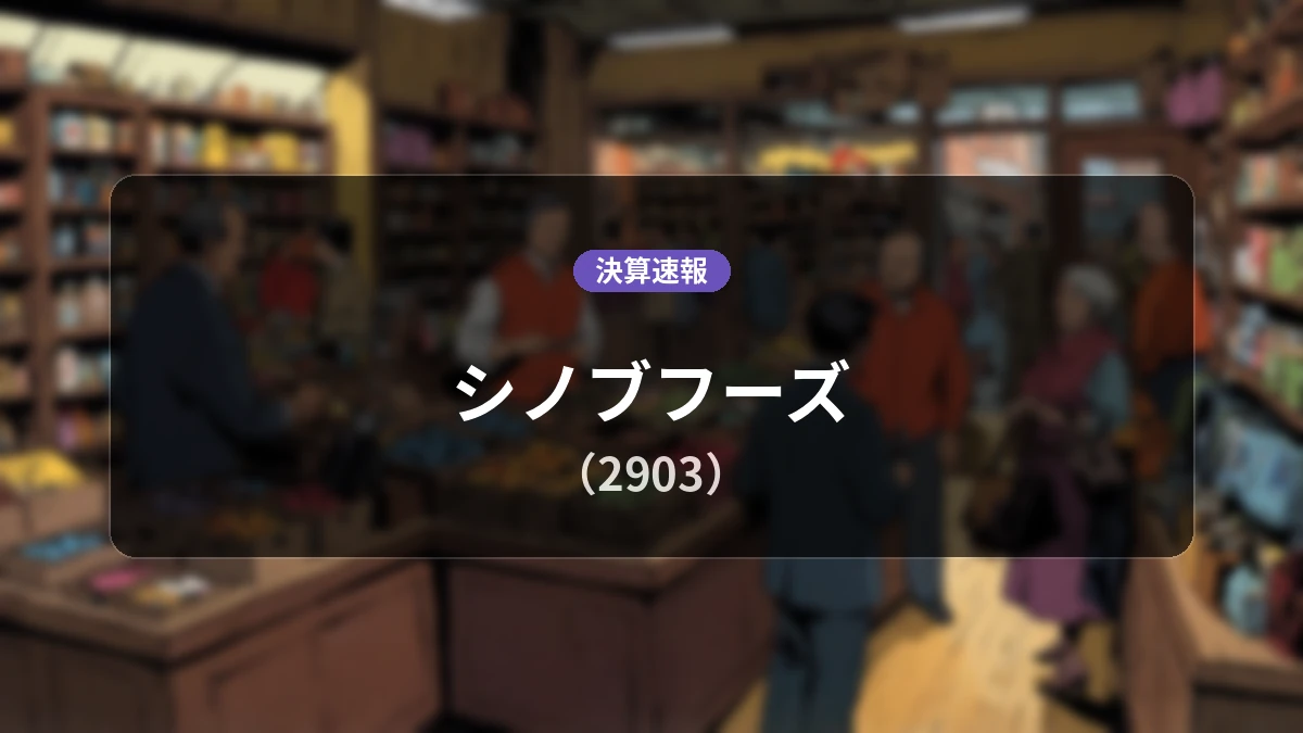 シノブフーズ(2903)決算：営業利益は前年同期比-19.3%減の5億6,600万円、純利益は-16.0%減