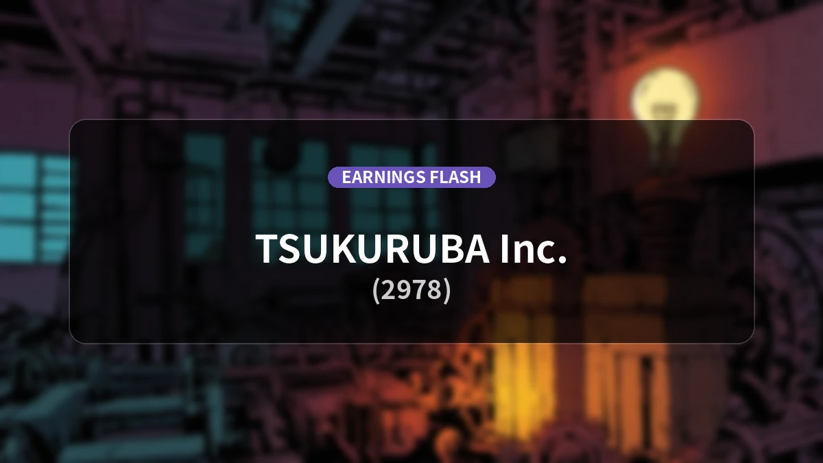Tsukuruba Inc. (2978) Earnings: Operating Profit Down 38.1% YoY to 169 Million Yen, Net Income Increases 19.5%