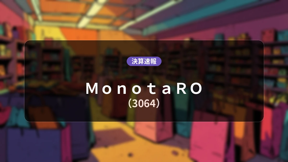 ＭｏｎｏｔａＲＯ(3064)、直近決算：営業利益は前年同期比+24.9%増の273億4,200万円、純利益も20.5%増と好調