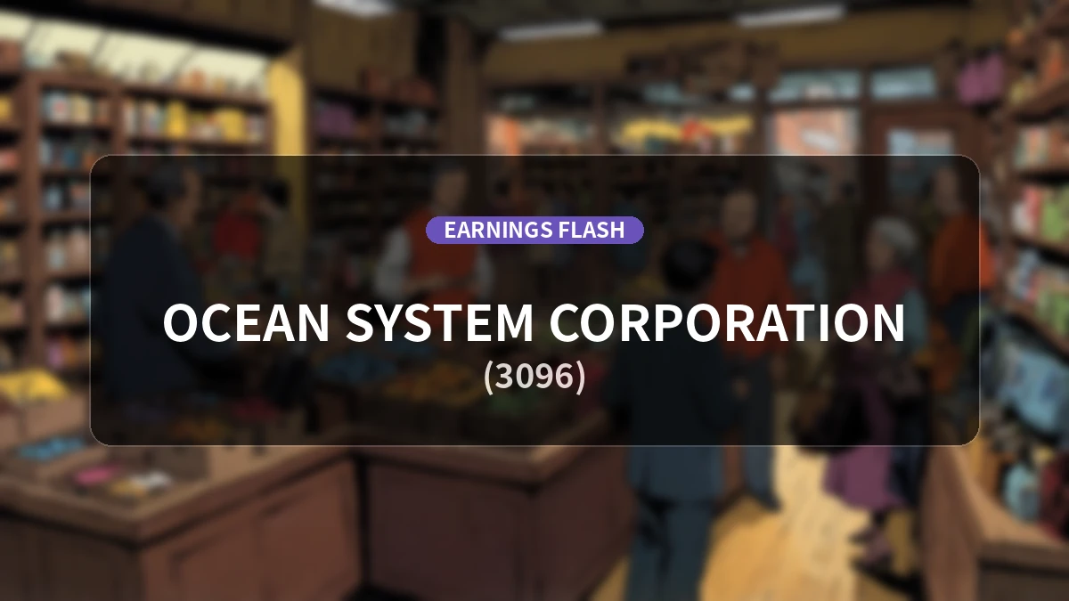 Ocean System (3096) Earnings: Operating Income Up +0.9% YoY to 638 Million Yen, Supported by Revenue Growth
