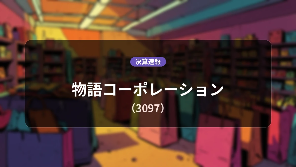 物語コーポレーション(3097)決算:営業利益は前年同期比+31.4%増の121億4,500万円、純利益+42.0%増