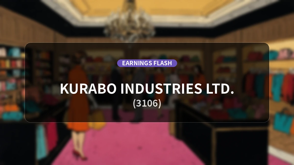 Kurabo Industries (3106) Latest Earnings: Operating Profit Up 32.1% YoY to 2.85 Billion Yen