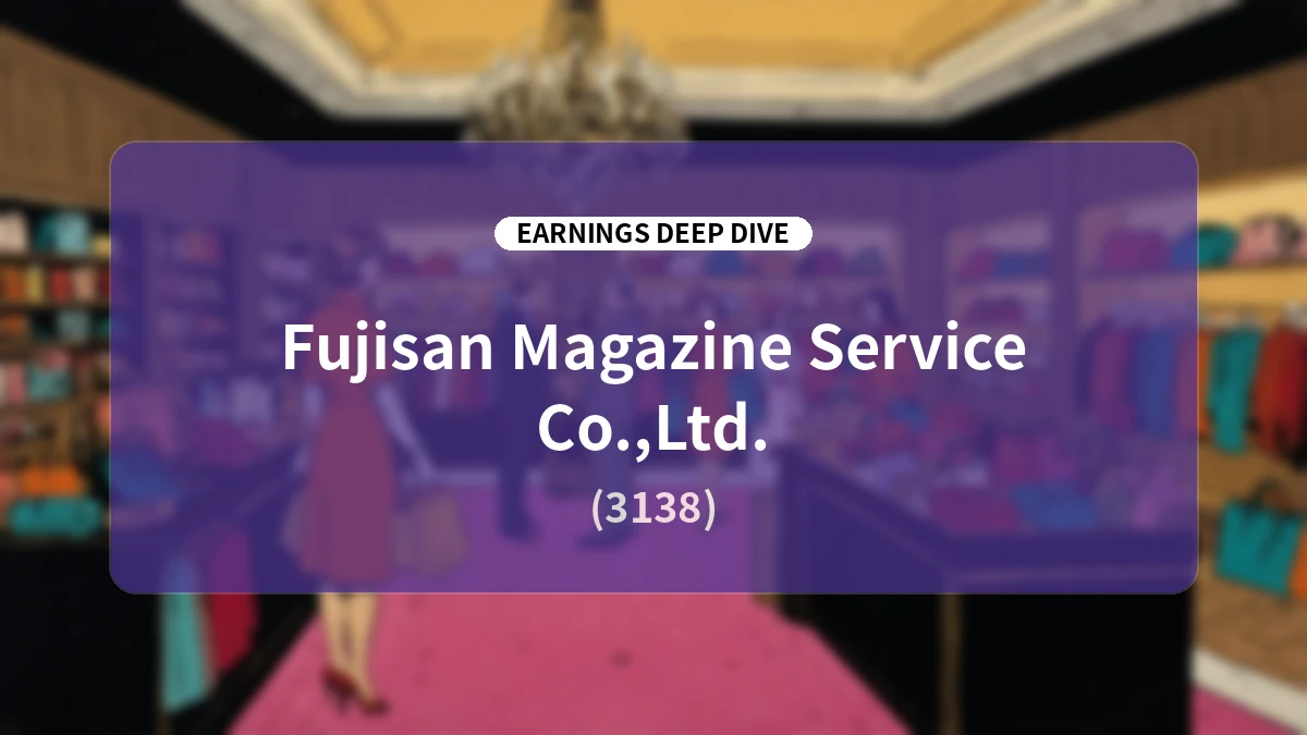 Fujisan Magazine Service (3138) Q2 FY2026 Earnings Deep Dive: The 'Three Arrows' of Structural Transformation and Future Outlook