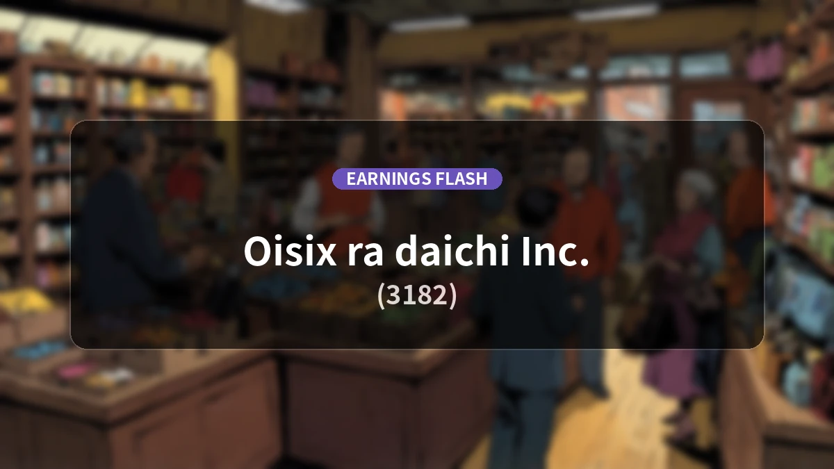 Oisix ra daichi (3182) Earnings: Operating Profit Up 23.6% YoY to 2.27 Billion Yen, Net Profit Surges 71.7%