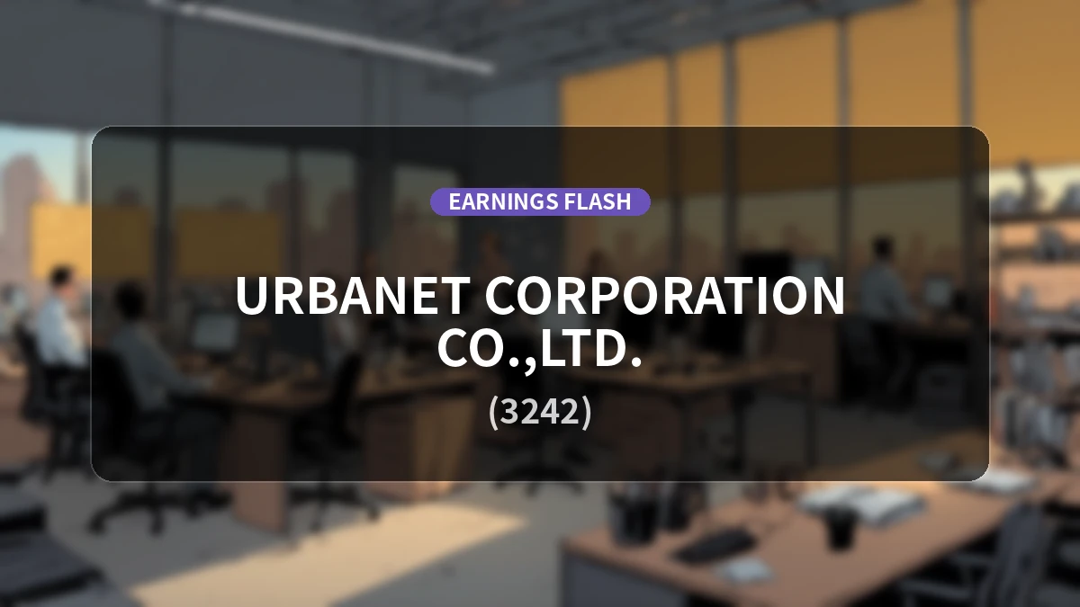 Urban Net Corporation (3242) Earnings: Operating Income Up 19.1% YoY to 4,147 Million Yen