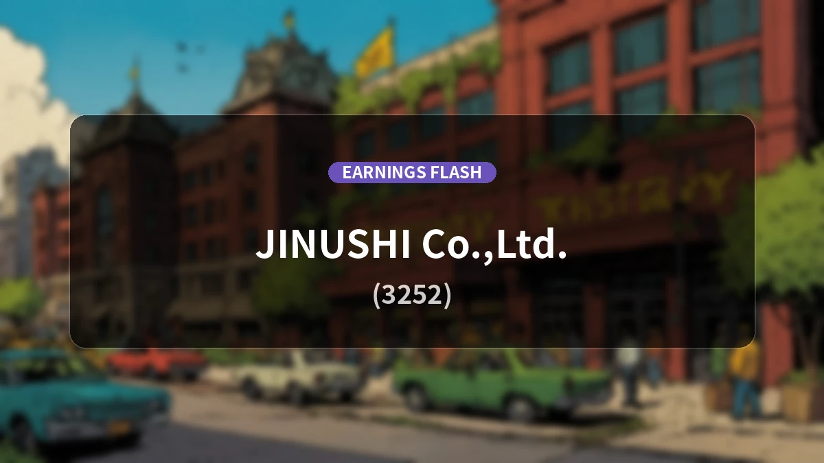 JINUSHI (3252) Earnings: Operating Income Up 8.9% YoY to 4.416 Billion Yen, Recurring Profit Increases 2.6%