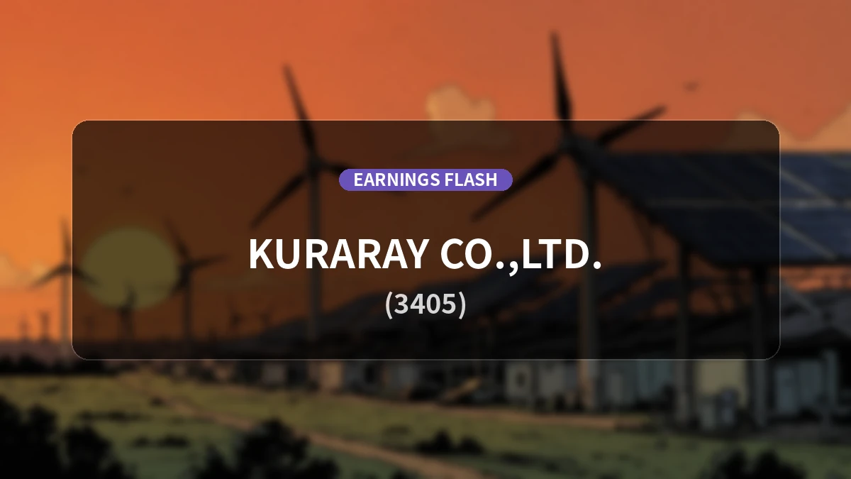 Kuraray (3405) Financial Results: Operating Profit Up 9.8% YoY to 28.83 Billion Yen