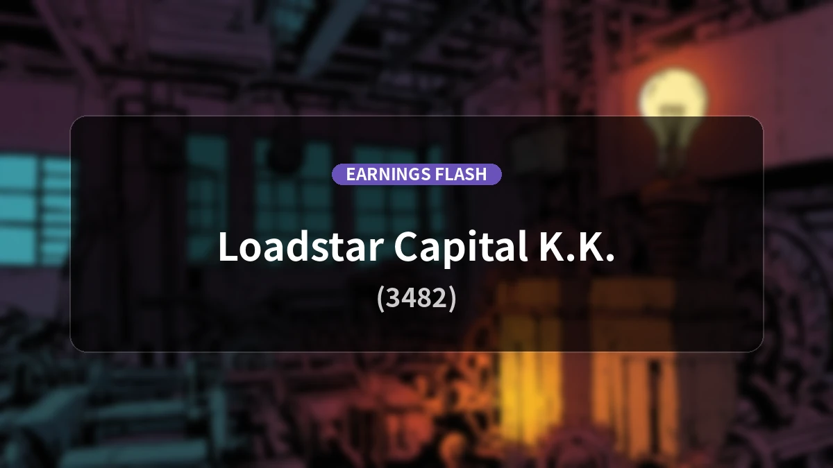 Roadstar Capital (3482) Earnings: Operating Income Up 4.5% YoY to JPY 7,887 Million, Net Income Rises 1.3%