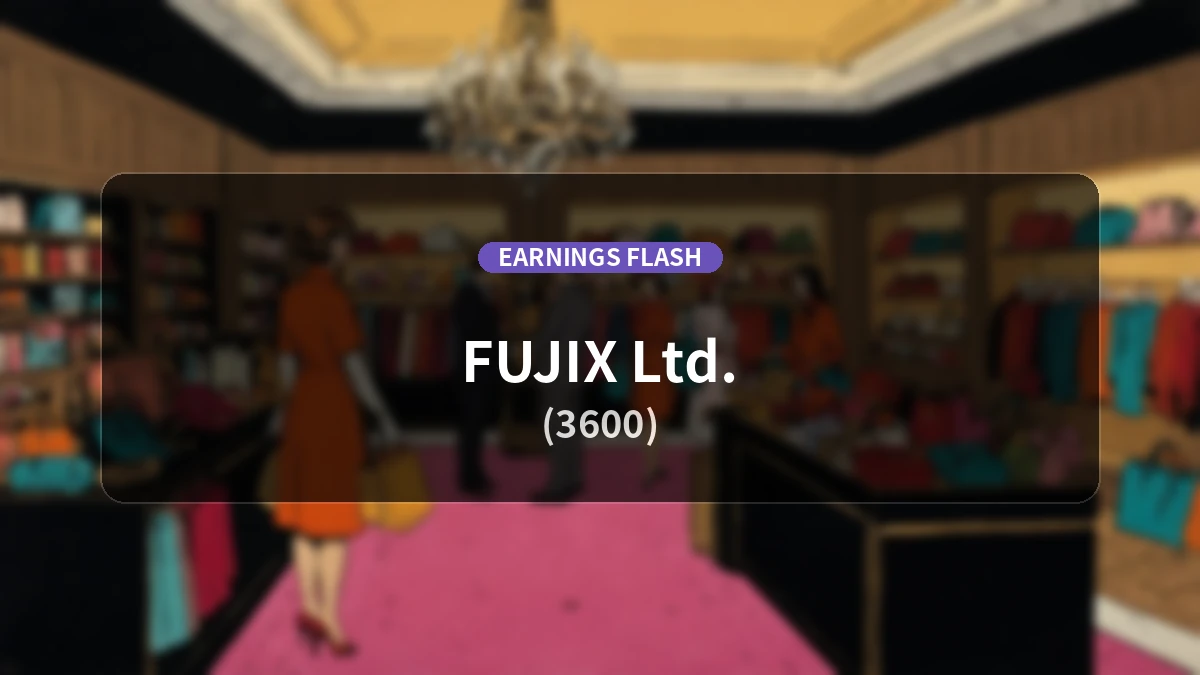Fujix (3600) Earnings: Net Sales Up 9.6% YoY to 1.48 Billion Yen, Net Income Reported at 18 Million Yen