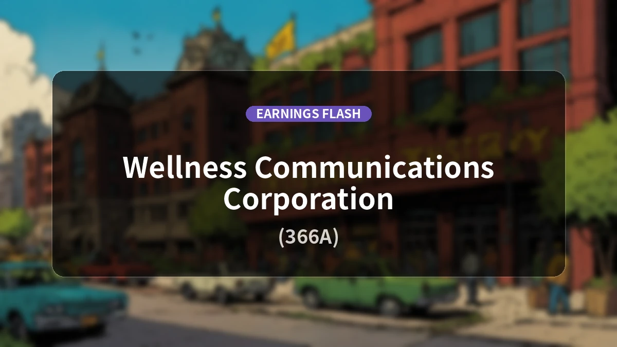 Wellness Communications (366A) Reports Earnings: Operating Profit of 208 Million Yen and Net Income of 155 Million Yen