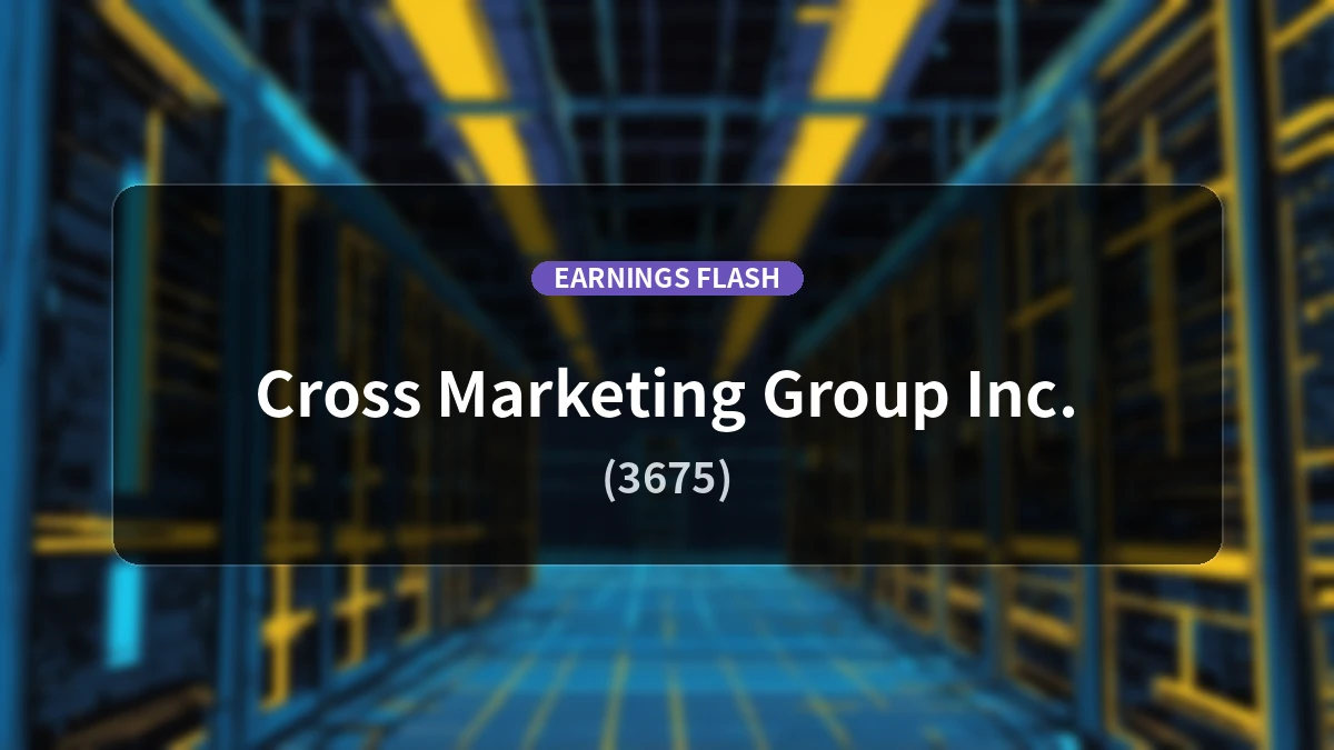 Cross Marketing Group (3675) Earnings: Operating Profit Down 29.1% YoY to 1.79 Billion Yen, Net Income Decreased by 41.3%