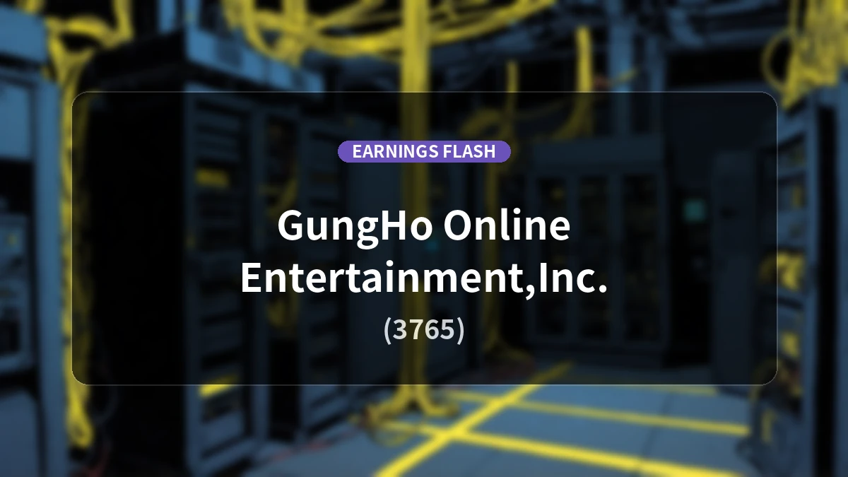 GungHo Online Entertainment (3765) Earnings: Operating Income Up 27.1% YoY to 6.38 Billion Yen, Net Income Increases 40.4%