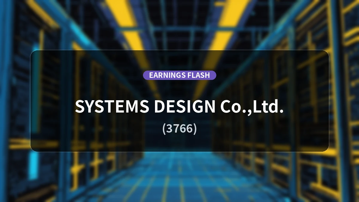 Systems Design (3766) Reports Earnings: Operating Profit Up 4.4% YoY to 85 Million Yen, Net Profit Increases 12.4%