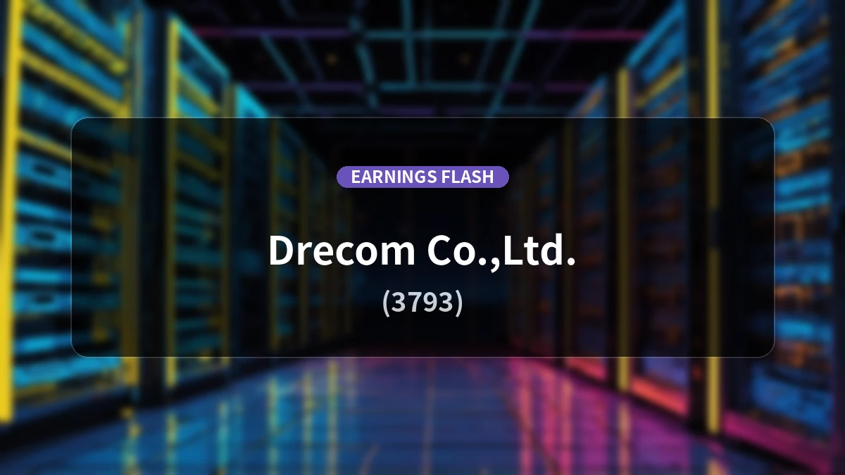 Drecom (3793) Earnings Report: Revenue Down 2.5% YoY to 4,355 Million Yen, Operating Profit 522 Million Yen