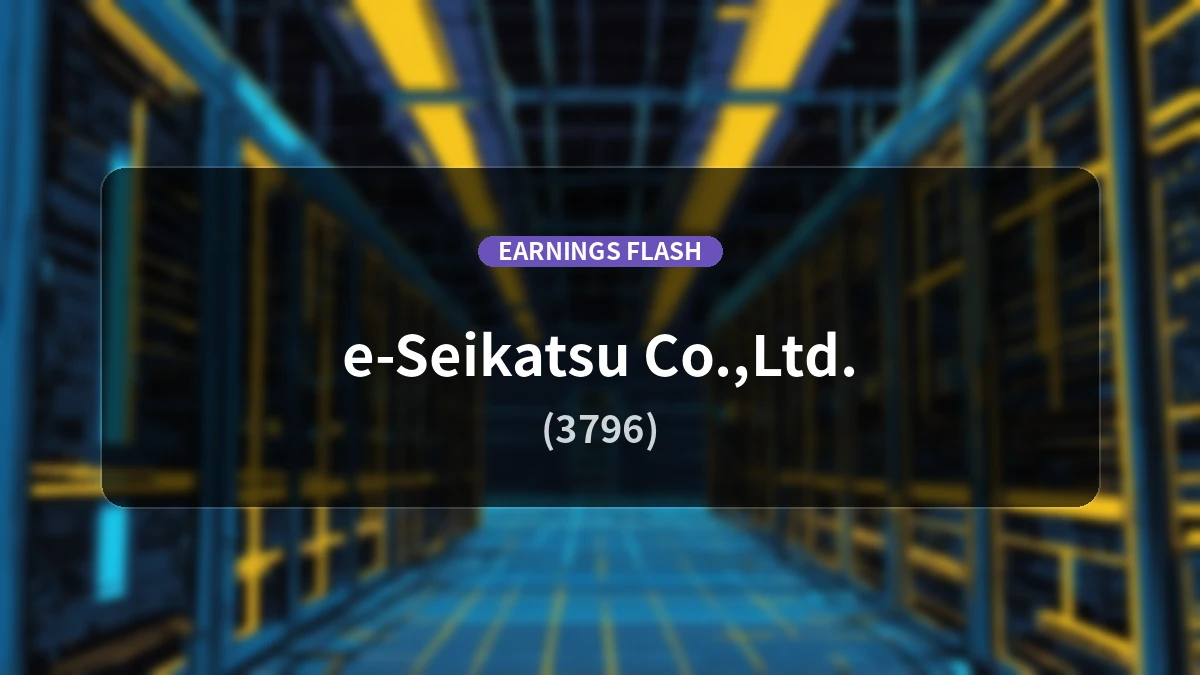E-Seikatsu (3796) Reports Earnings: Net Sales Increase by 2.3% YoY to 767 Million Yen