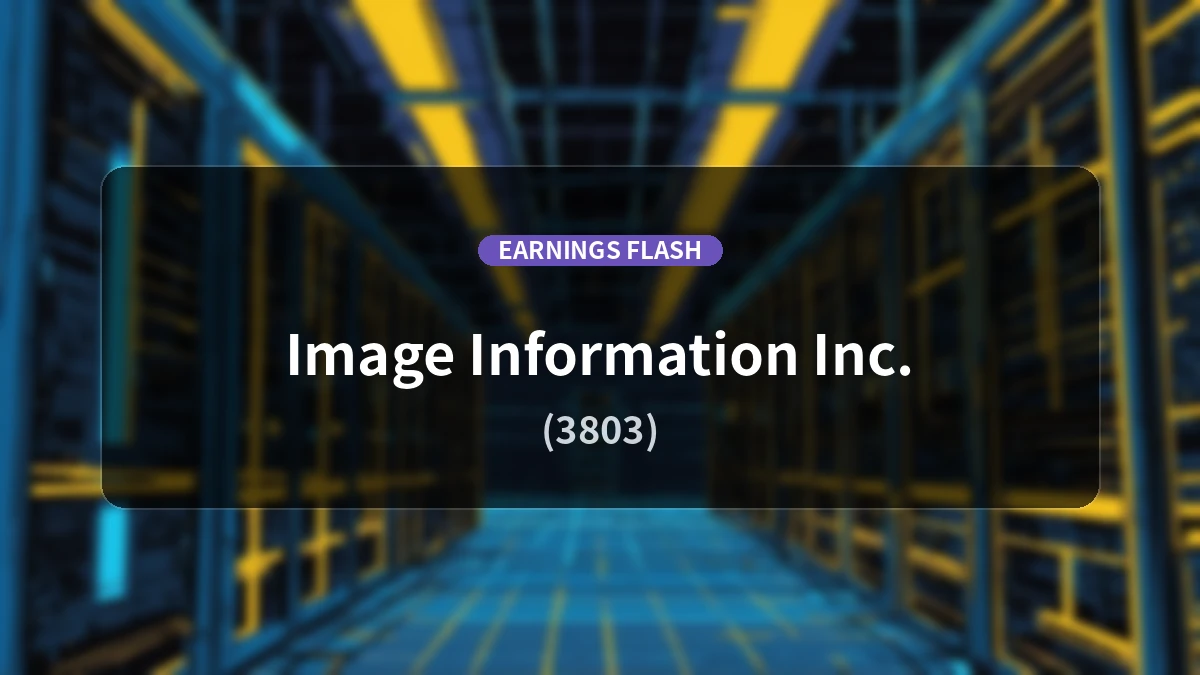 Image Information Development (3803) Earnings: Sales Down 47.3% YoY, Operating Loss at 33 Million Yen