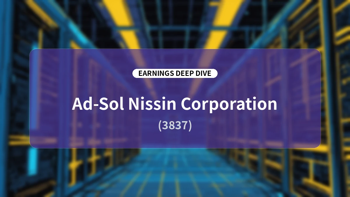 Adsol Nissin (3837) Q1 FY2027 Earnings Deep Dive: Record-Breaking Performance and AI-Driven Next-Gen SI Strategy