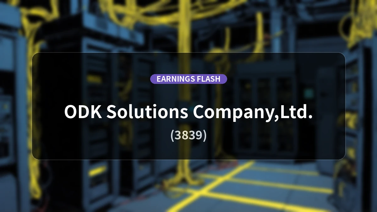 ODK Solutions (3839) Earnings: Revenue Down 3.7% YoY, Operating Loss of 252 Million Yen