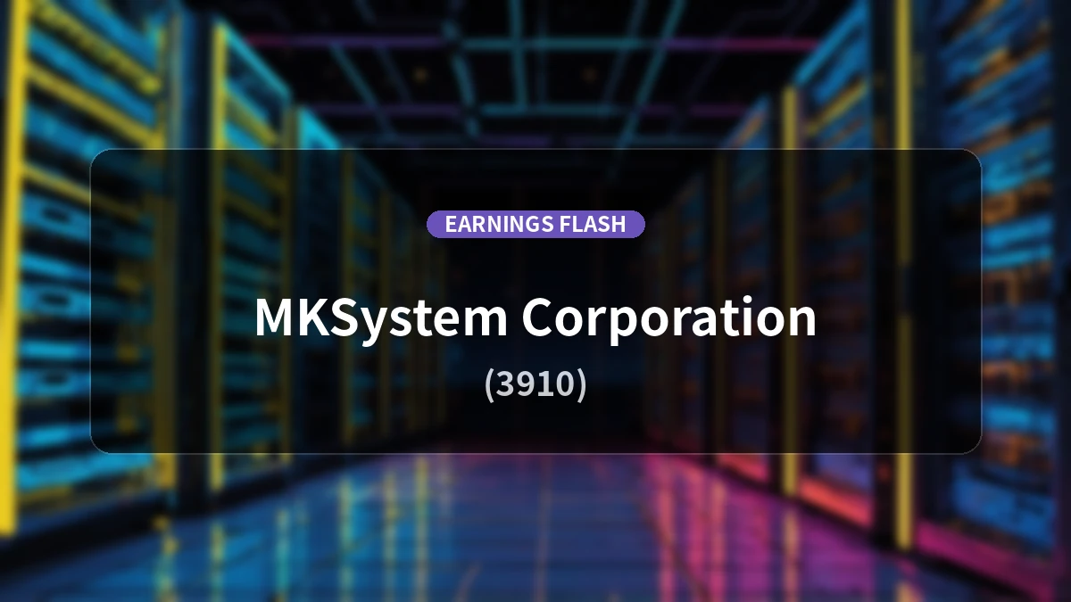 MK System Co., Ltd. (3910) Latest Earnings: Net Sales Down 1.8% YoY, Operating Income Up 24.0% YoY at 58 Million Yen