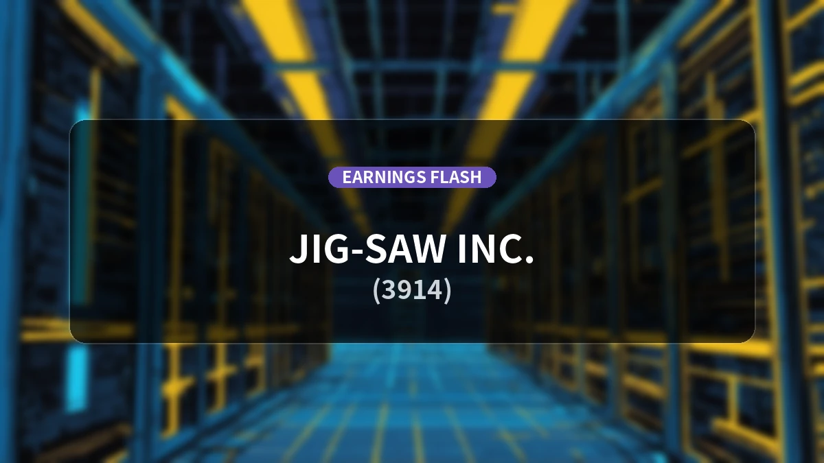 JIG-SAW (3914) Earnings: Operating Profit Up 59.7% YoY to 437 Million Yen, Net Income Increases 54.2%