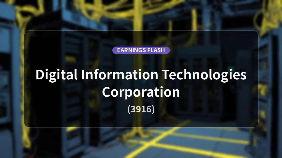 Digital Information Technology (3916) Earnings: Operating Profit Up 1.3% YoY to 3.05 Billion Yen, Net Sales Increase 5.7%
