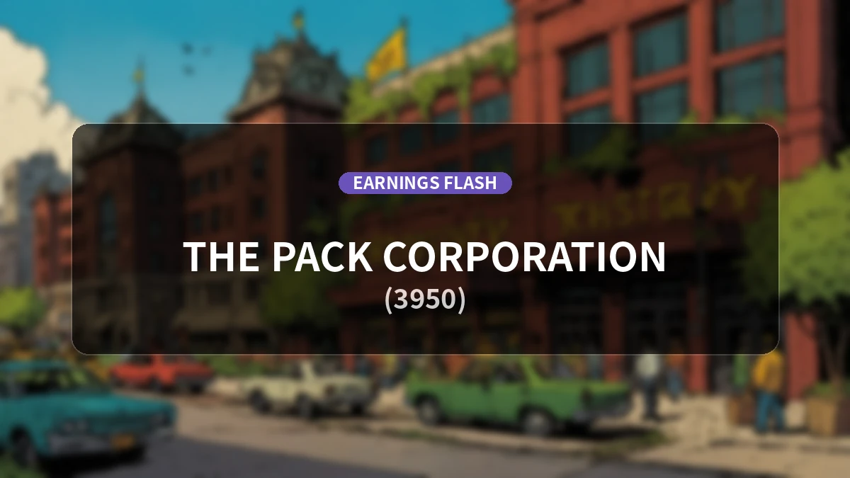 The Pack (3950) Earnings: Operating Income Up 3.9% YoY to 2.974 Billion Yen