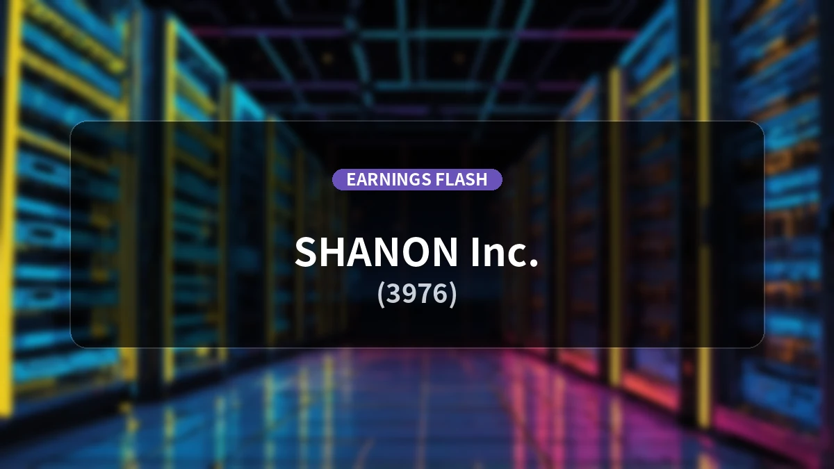 shanon (3976) Latest Earnings: Operating Profit Reaches 311 Million Yen and Net Profit 396 Million Yen