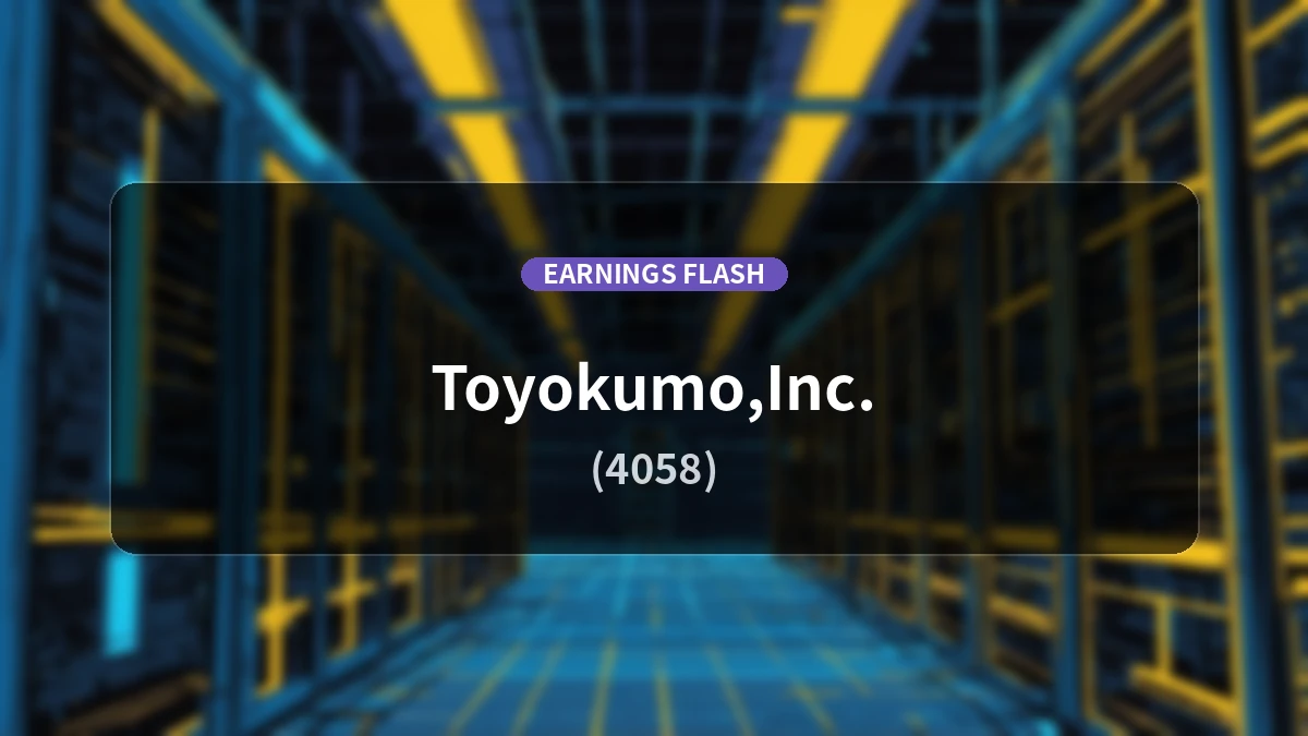 Toyokumo (4058) Earnings: Operating Income Increases 45.6% YoY to 1.246 Billion Yen with Strong Profit Growth