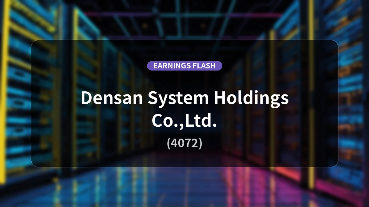 Densan System Holdings (4072) Earnings: Operating Income Up 22.3% YoY to 2.007 Billion Yen, Net Income Increases 19.9%
