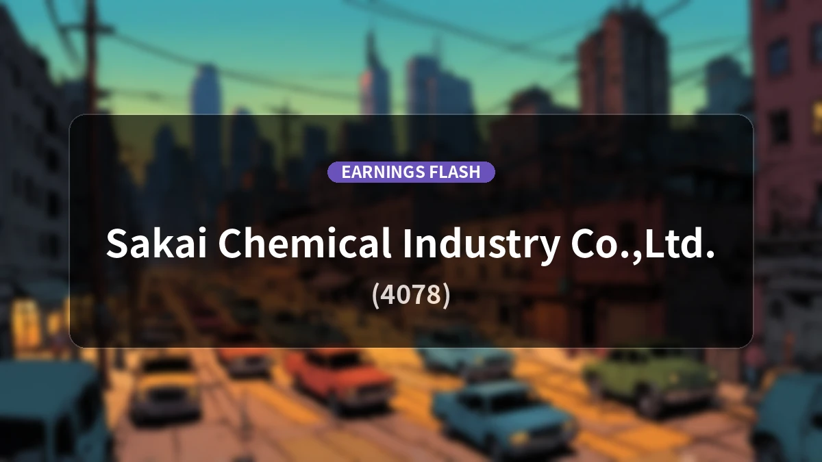 Sakai Chemical Industry (4078) Earnings: Operating Profit Decreased 10.5% YoY, Net Income Surges 56.0% YoY to 2.0 Billion Yen
