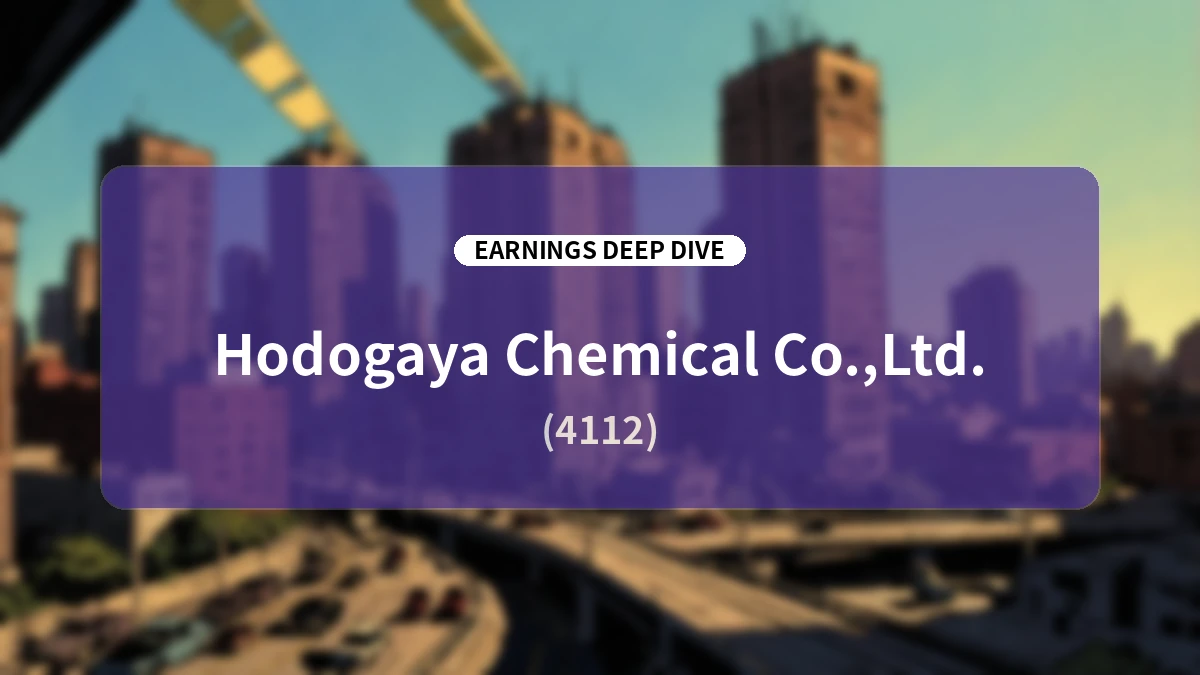 Hodogaya Chemical Co., Ltd. Q1 FY2026 Earnings Deep Dive: Strong Profit Growth Driven by OLED Material Expansion and Business Trends