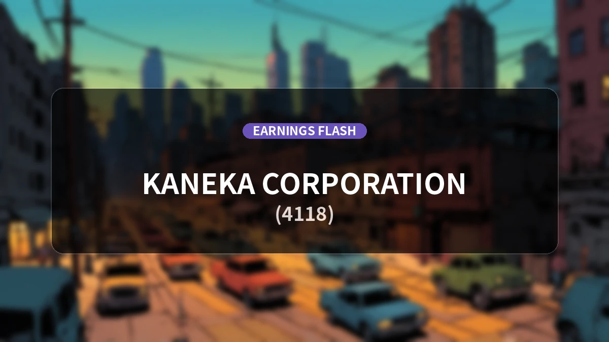 Kaneka (4118) Earnings: Operating Income Surges 83.1% YoY to JPY 14.94 Billion, Net Income Up 109.8%