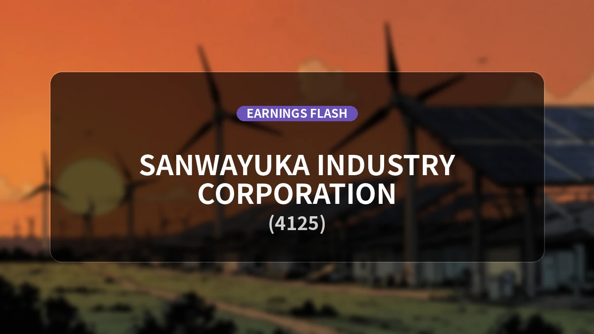 Sanwa Yuka Kogyo (4125) Reports Latest Earnings: Operating Income Surges 210.1% YoY to 691 Million Yen