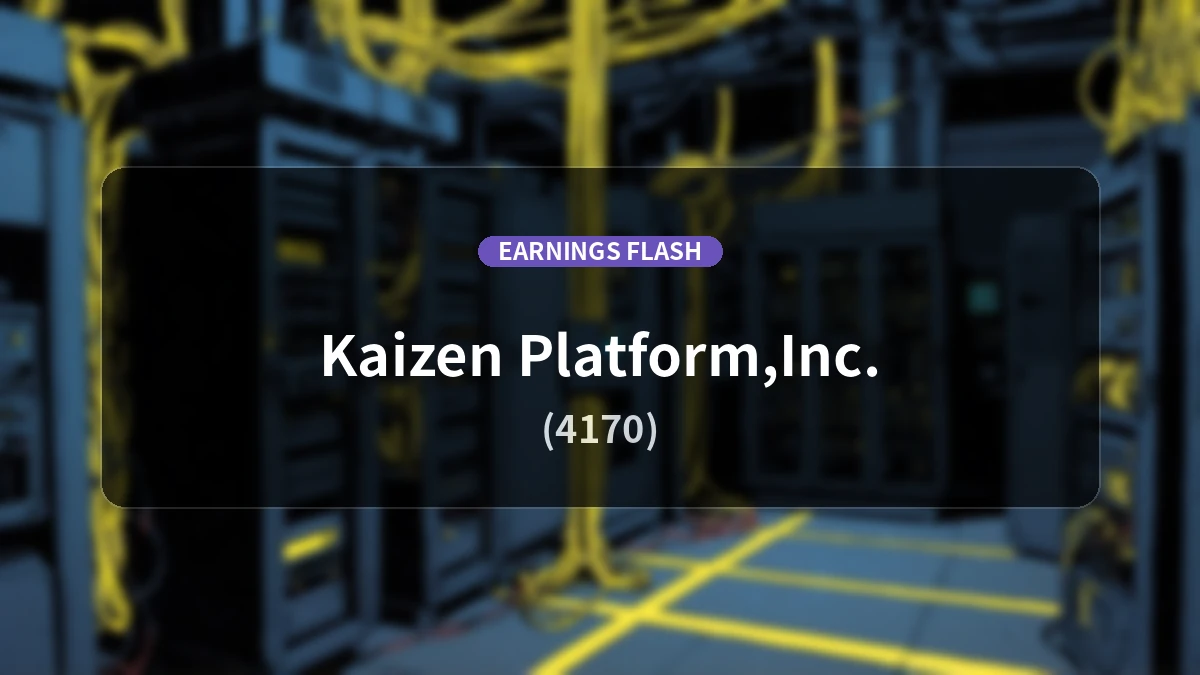 Kaizen Platform (4170) Earnings: Revenue Down 4.8% YoY to 2.04 Billion Yen, Operating Loss of 117 Million Yen